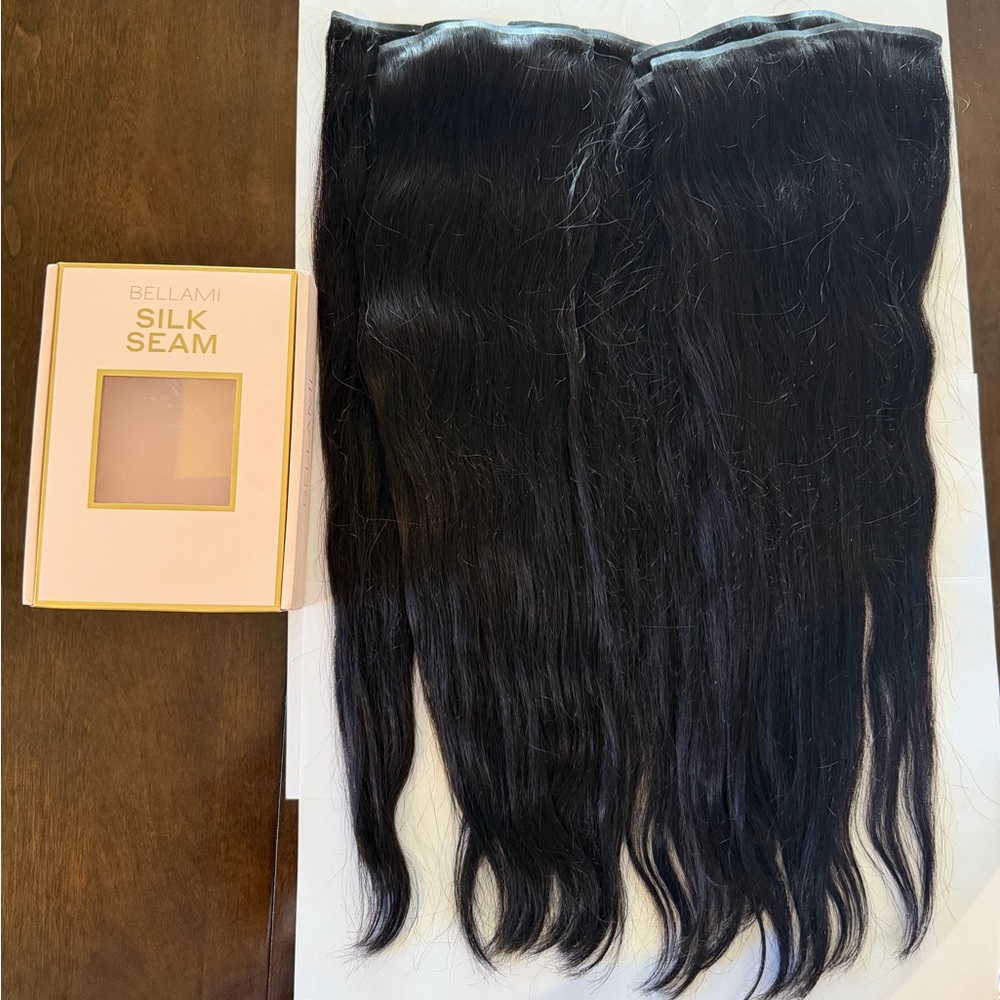 Bellami Silk Seam 22” 240g Off Black (#1B) Clip-In Hair Extensions